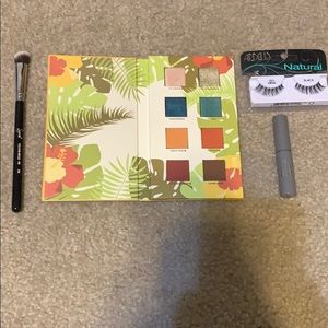 Alamar cosmetics palette, brush, lashes, & mascara